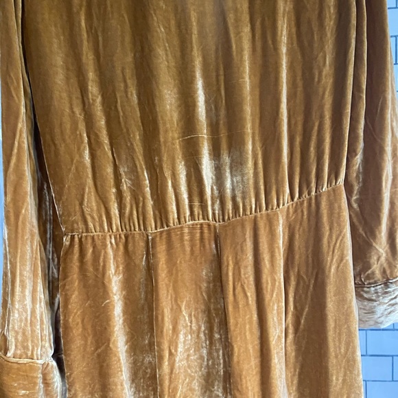 Gold Reformation Silk Velvet Jumpsuit - Picture 3 of 5